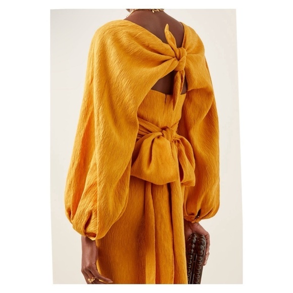 JOHANNA ORTIZ Luna Miel Dress Midi Yellow Sz 6 Strapless Convertible Wrap NWT - Picture 6 of 15